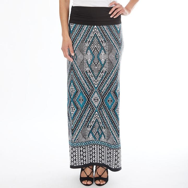 Women's Apt. 9&reg; Geometric Maxi Skirt, Size: Regular, Ovrfl Oth