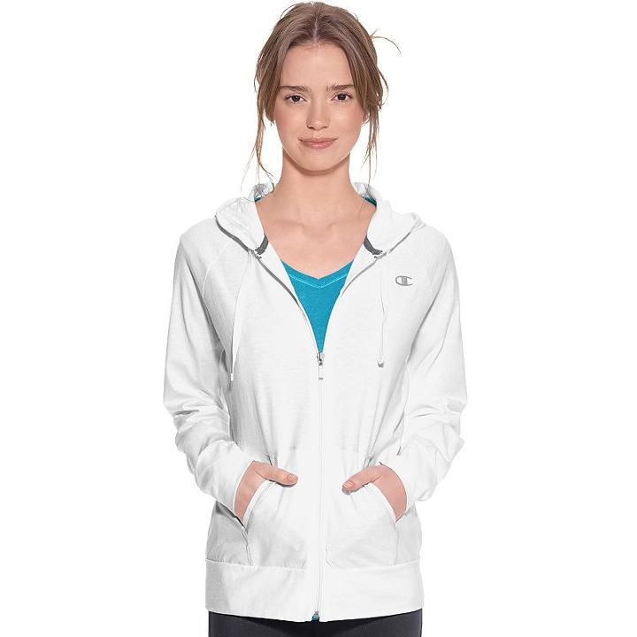 Women's Champion Hooded Jacket, Size: Medium, White