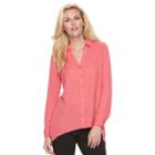 Women's Dana Buchman Shark-bite Hem Blouse, Size: Xl, Lt Orange