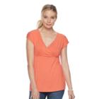 Maternity A:glow Faux-wrap Nursing Tee, Women's, Size: S-mat, Med Orange