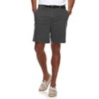 Men's Croft & Barrow&reg; Classic-fit Twill Belted Outdoor Shorts, Size: 32, Dark Grey