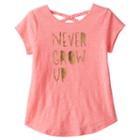 Girls 4-10 Jumping Beans&reg; Braided Cross Back Slubbed Embellished Tee, Girl's, Size: 8, Brt Pink