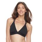 Women's Apt. 9&reg; Solid Triangle Bikini Top, Size: Xl, Black