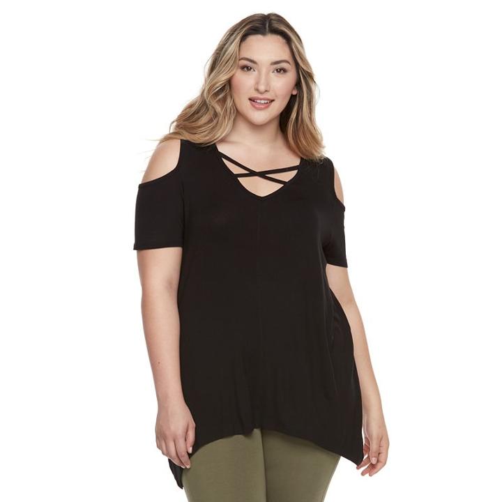Plus Size French Laundry Crisscross Cold-shoulder Top, Women's, Size: 3xl, Oxford