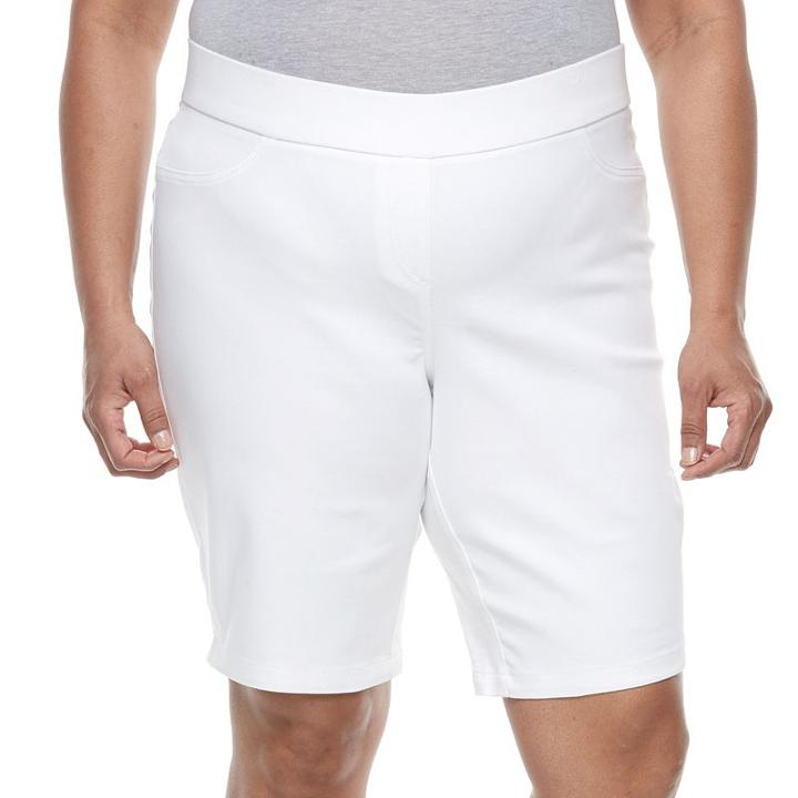 Plus Size Napa Valley Pull-on Bermuda Shorts, Women's, Size: 18 W, Natural