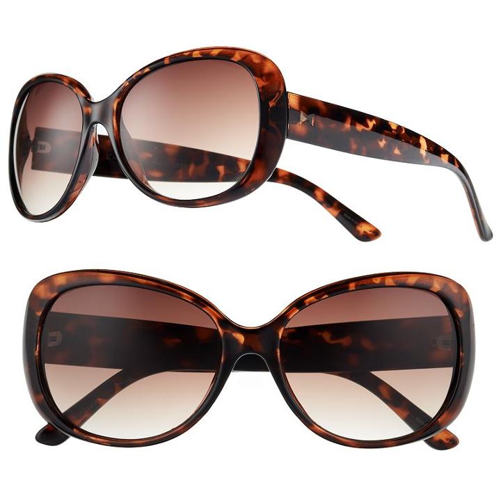 Lc Lauren Conrad Belay Retro Square Wrap Sunglasses - Women, Women's, Med Brown