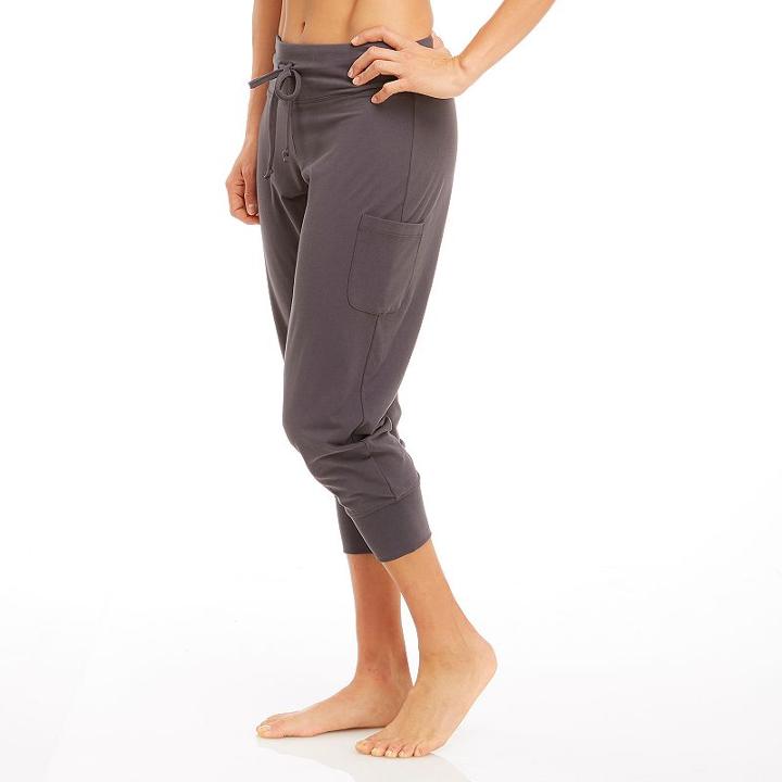 Women's Balance Collection Slouch Jogger Capris, Size: Xs, Dark Grey