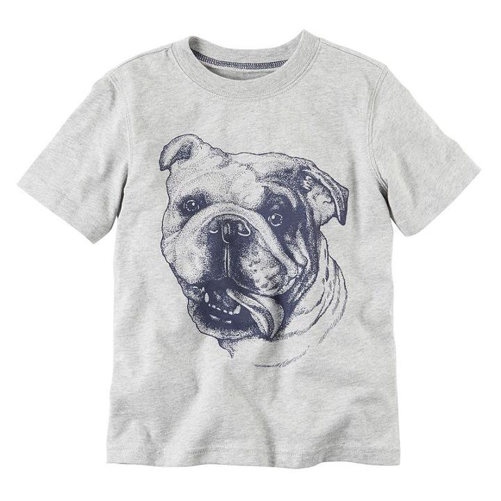 Boys 4-8 Carter's Short Sleeve Bulldog Graphic Tee, Boy's, Size: 4, Light Grey