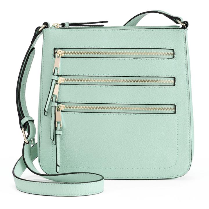 Apt. 9&reg; Robin Triple Zipper Crossbody Bag, Women's, Med Green