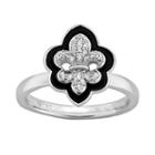 Stacks And Stones Sterling Silver Cubic Zirconia Fleur-de-lis Stack Ring, Women's, Size: 8, White