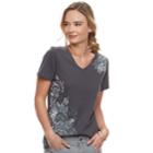Women's Sonoma Goods For Life&trade; Graphic V-neck Tee, Size: Large, Grey (charcoal)