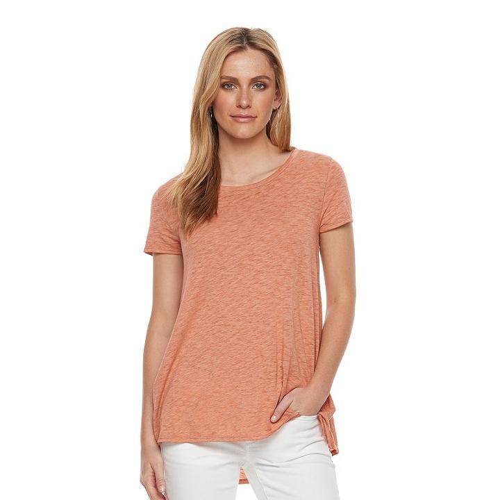 Women's Sonoma Goods For Life&trade; Drawstring Tee, Size: Xs, Drk Orange