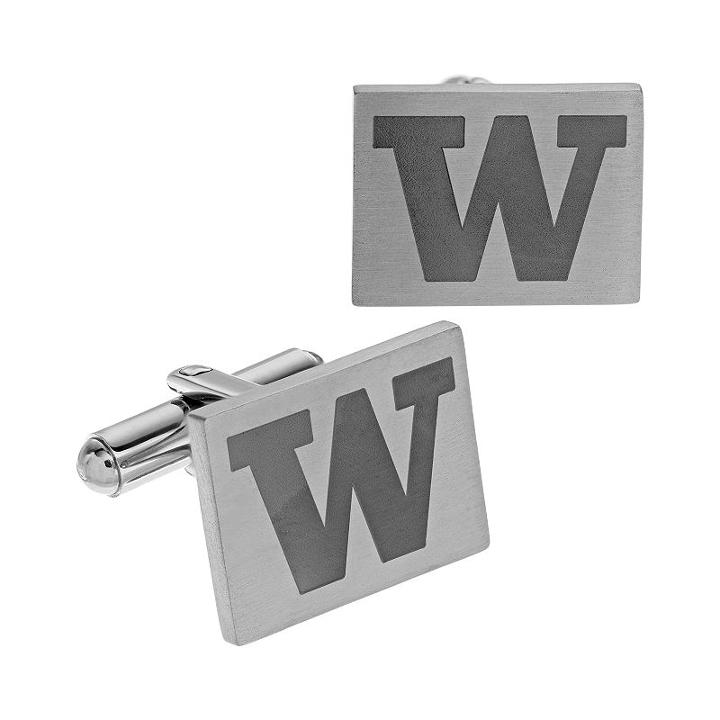 Fiora Stainless Steel Washington Huskies Team Logo Cuff Links, Men's, Multicolor