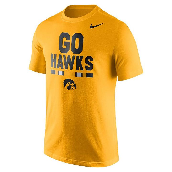 Men's Nike Iowa Hawkeyes Local Verbiage Tee, Size: Medium, Gold