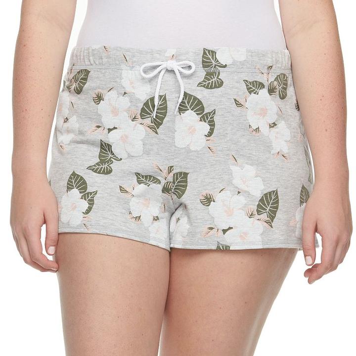 Juniors' Plus Size So&reg; French Terry Shorts, Size: 3xl, Light Grey