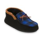 Dearfoams Plaid Boys' Slipper Boots, Size: 2-3, Black