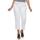 Juniors' Plus Size So&reg; Utility Cropped Pants, Teens, Size: 1xl, White