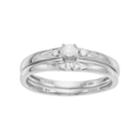 10k Gold 1/10 Carat T.w. Diamond Engagement Ring Set, Women's, Size: 7, White