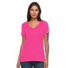 Women's Sonoma Goods For Life&trade; Slubbed V-neck Tee, Size: Xl, Pink