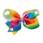 Jo Jo Rainbow Clip-on Hair Bow, Girl's, Multicolor