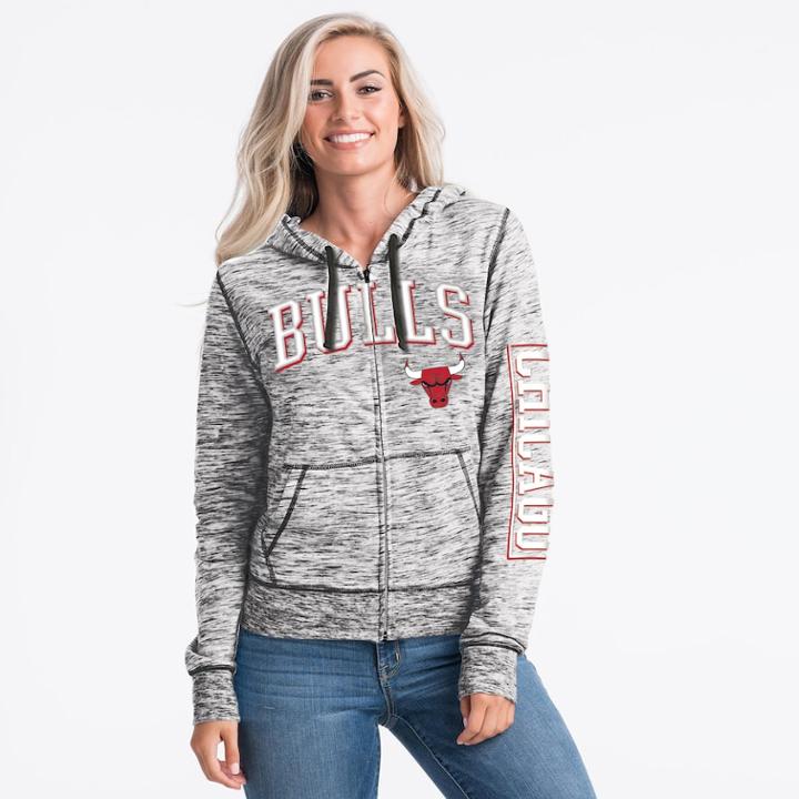 Women's Chicago Bulls Space-dyed Hoodie, Size: Xxl, Black