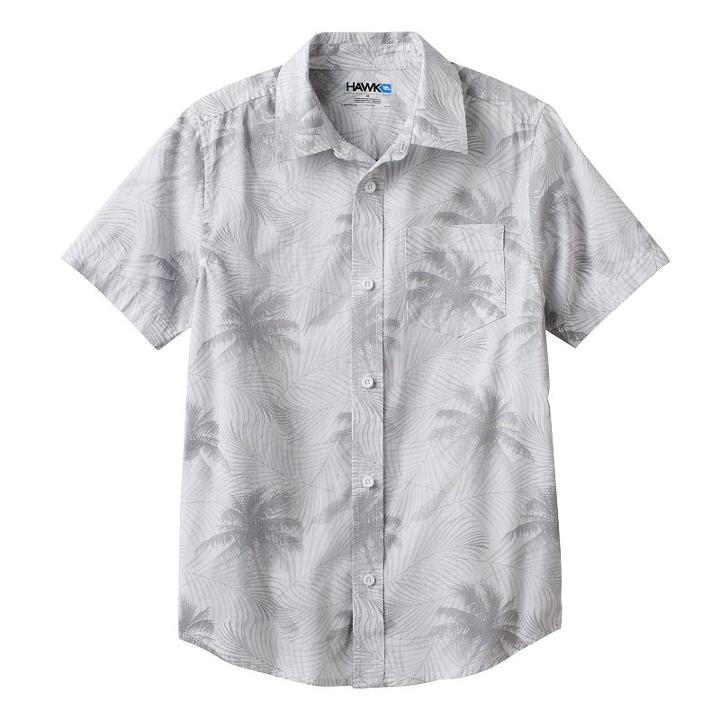 Boys 8-20 Tony Hawk&reg; Tropical Print Button-down Shirt, Boy's, Size: Large, White