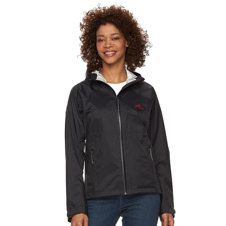 Women's High Sierra Isles Hooded Packable Rain Jacket, Size: Medium, Black