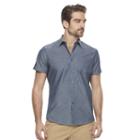 Men's Marc Anthony Slim-fit Woven Button-down Shirt, Size: Xl, Blue (navy)