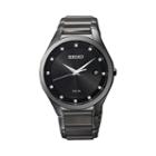 Seiko Men's Diamond Stainless Steel Solar Watch - Sne243 - Men, Size: Medium, Black
