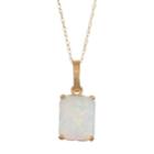 10k Gold Lab-created Opal Rectangle Pendant Necklace, Women's, Size: 18, White