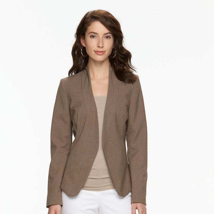 Women's Apt. 9&reg; Open Front Blazer, Size: 6, Brown Oth
