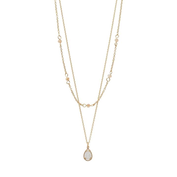 Lc Lauren Conrad Cubic Zirconia Teardrop Pendant Double Strand Necklace, Women's, White