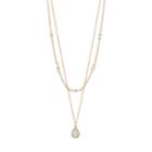 Lc Lauren Conrad Cubic Zirconia Teardrop Pendant Double Strand Necklace, Women's, White