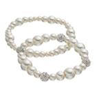 Graduated Simulated Pearl Stretch Bracelet Set, Women's, White Oth