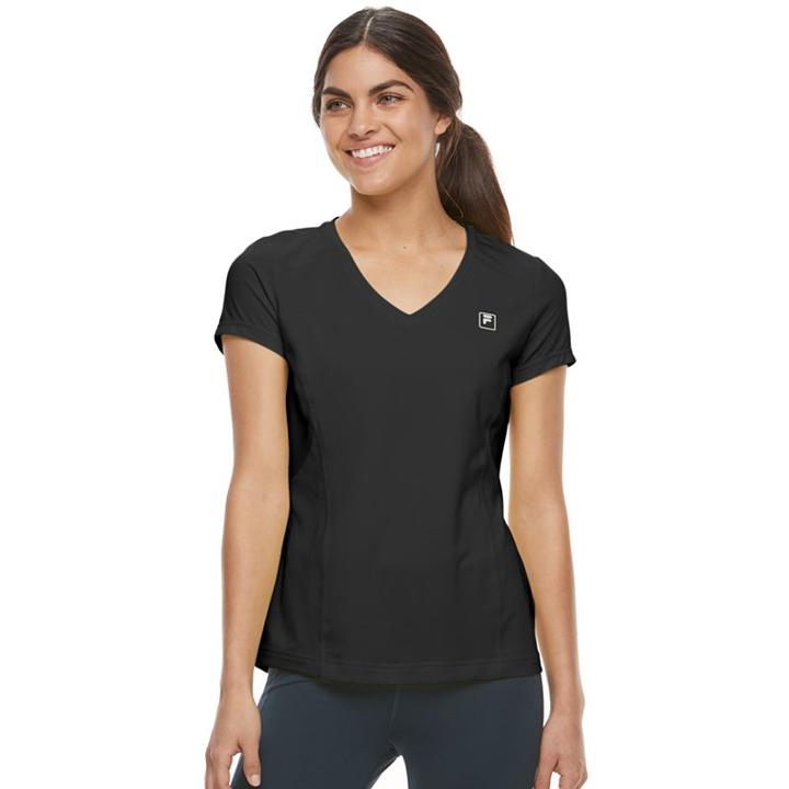 Women's Fila Sport&reg; Essential V-neck Short Sleeve Tee, Size: Xs, Black