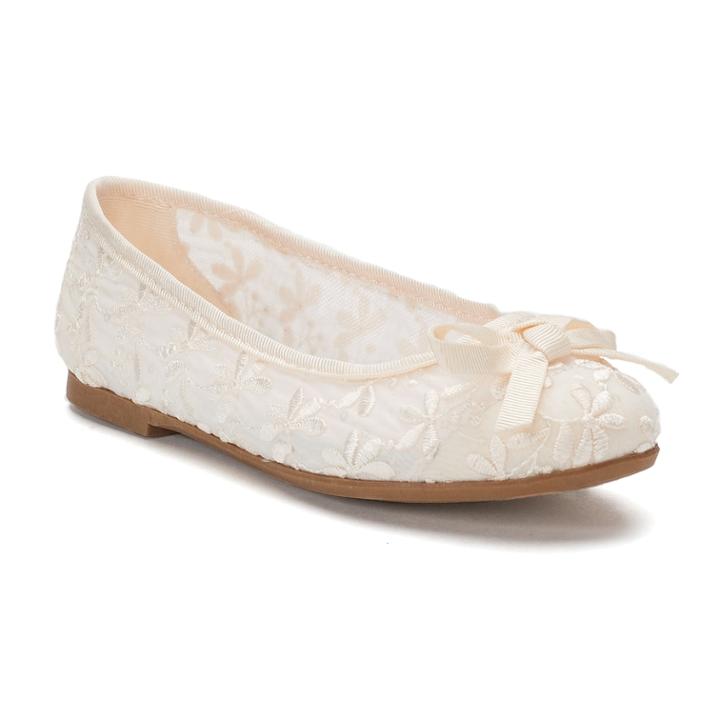 So&reg; Troupe Girls' Ballet Flats, Size: 3, White