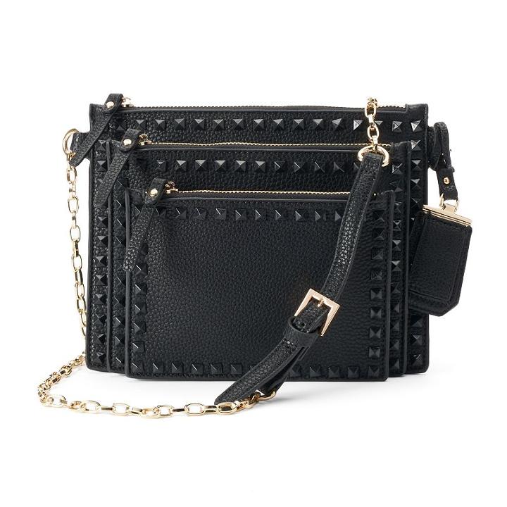 La Diva Square Studded 3-in-1 Crossbody Bag, Women's