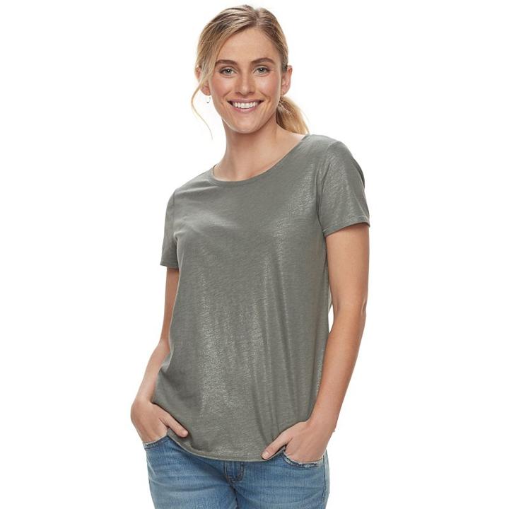 Women's Sonoma Goods For Life&trade; Essential Print Tee, Size: Small, Med Green