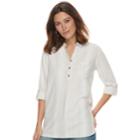 Women's Sonoma Goods For Life&trade; Button Printed Shirt, Size: Xs, Natural