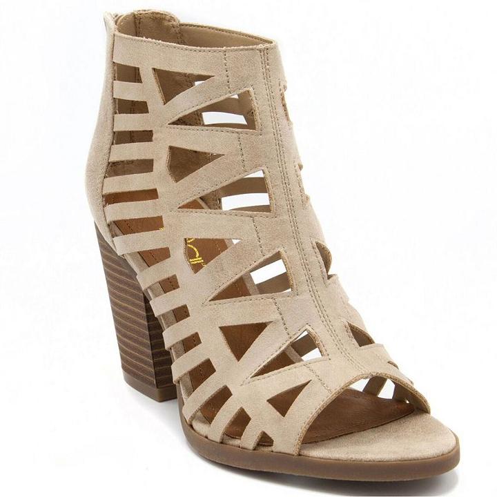 Sugar Vacation Women's Block Heel Sandals, Girl's, Size: 6.5, Beige Oth