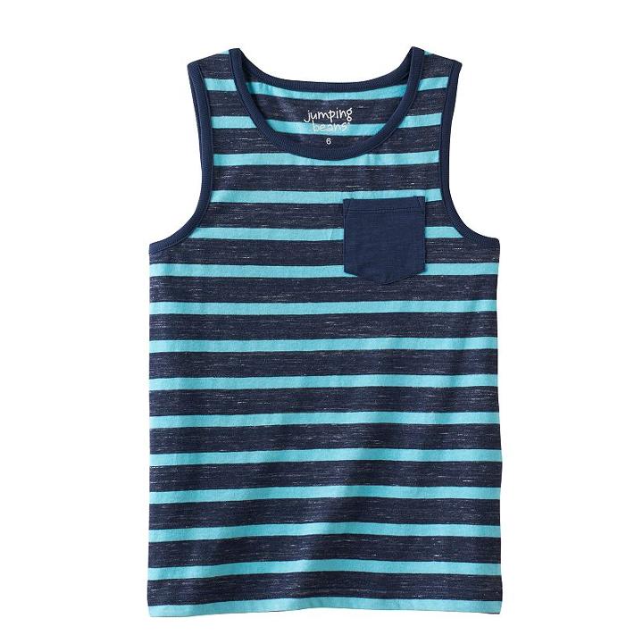 Boys 4-10 Jumping Beans&reg; Slubbed Striped Tank, Boy's, Size: 10, Turquoise/blue (turq/aqua)