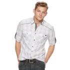 Men's Rock & Republic Plaid Button-down Shirt, Size: Large, White
