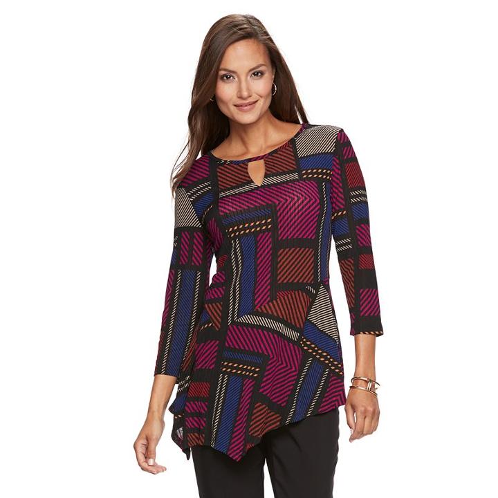 Women's Dana Buchman Keyhole Asymmetrical Top, Size: Medium, Drk Purple