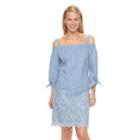 Women's Jessica Howard Off-the-shoulder Embroidered Shift Dress, Size: 14, Med Blue
