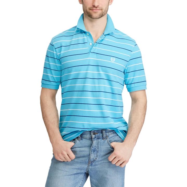 Men's Chaps Classic-fit Striped Pique Polo, Size: Xxl, Blue