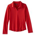 Girls 4-16 & Plus Size Chaps Long Sleeve Performance Polo Shirt, Girl's, Size: 16, Red Other