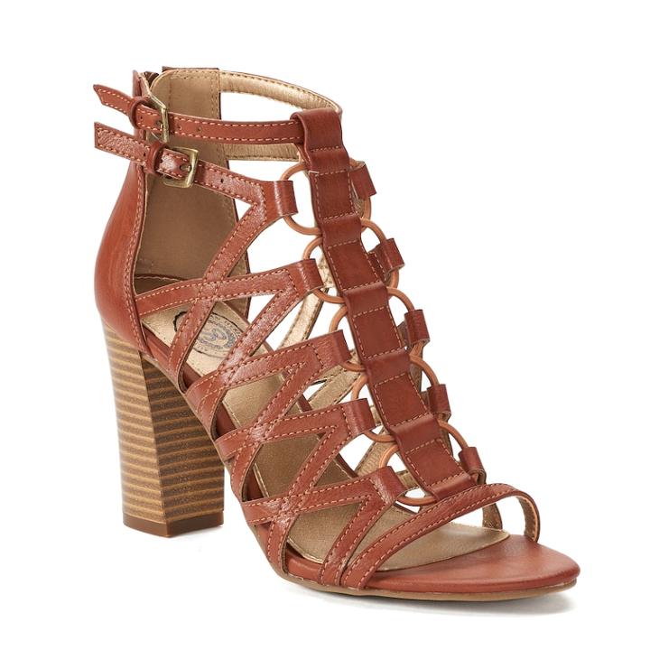 So&reg; Pufferfish Women's High Heel Gladiator Sandals, Size: Medium (6.5), Brown