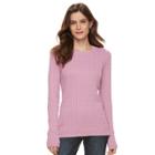 Women's Croft & Barrow&reg; Essential Cable-knit Sweater, Size: Large, Med Pink