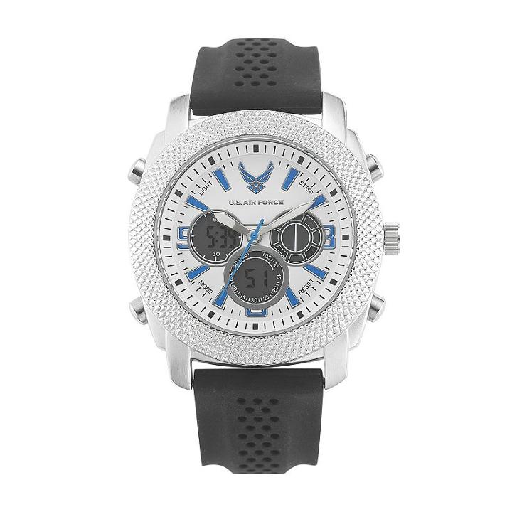Wrist Armor Men's Military United States Air Force C21 Analog & Digital Chronograph Watch - 37300002, Black
