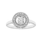 14k White Gold 1/2 Carat T.w. Diamond Halo Ring, Women's, Size: 8